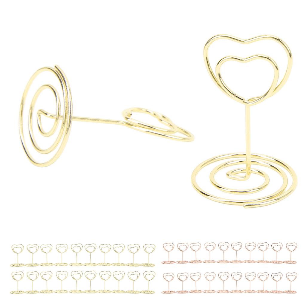 20 шт., держатель для номера в форме сердца, стабильный, прочный, металлический, широко используемый держатель для карточек для дома, Sc