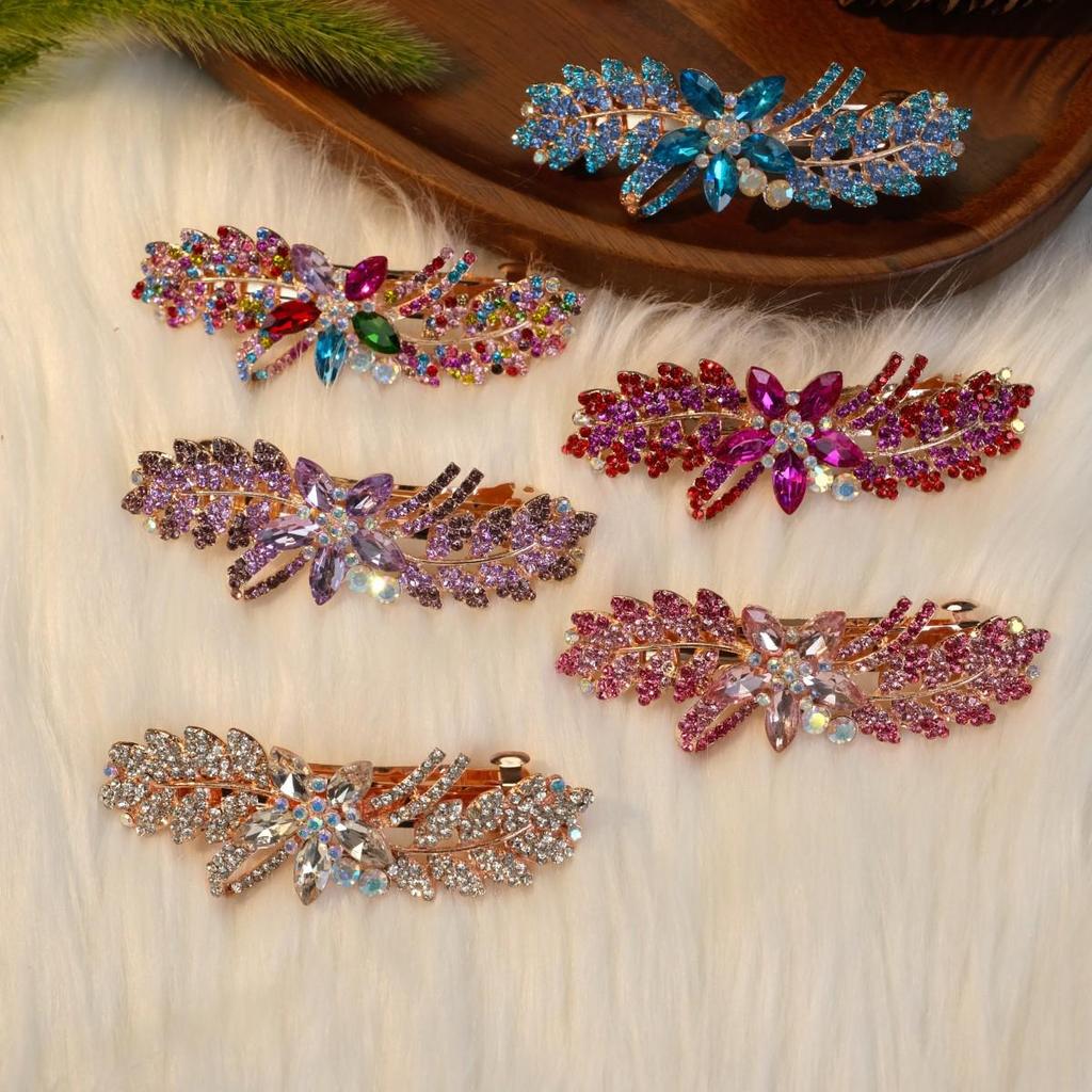 Корейская заколка для волос со стразами: Большая, элегантная, горизонтальная заколка-хвост для взрослых