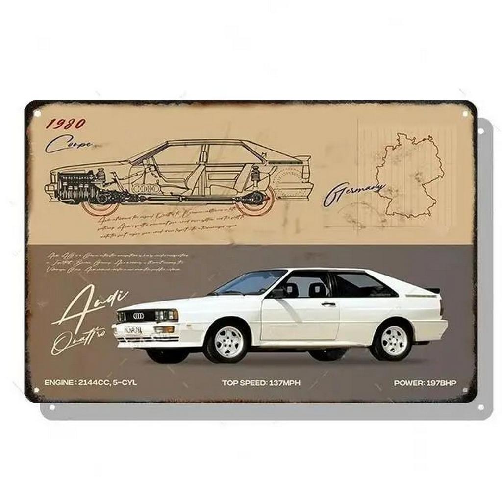 Металлические жестяные таблички Плакат Классические автомобили Настенное украшение Винтажные художественные постеры Жестяная картина для мужской пещеры Дома Кафе Игровой комнаты Клуба Бара