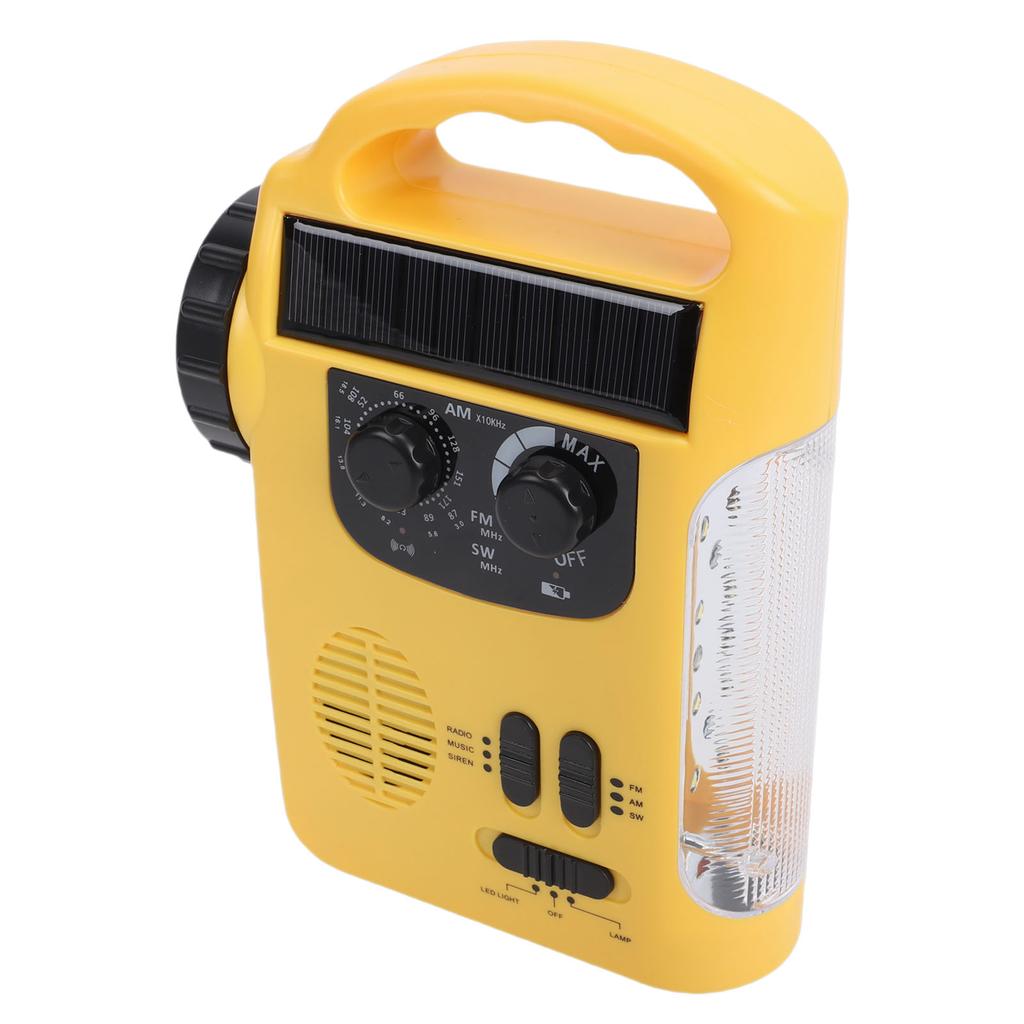 Hand Crank Emergency Radio with AM FM Radio Portable Solar Hand Crank Power Bank Built in Speaker Retractable Antenna