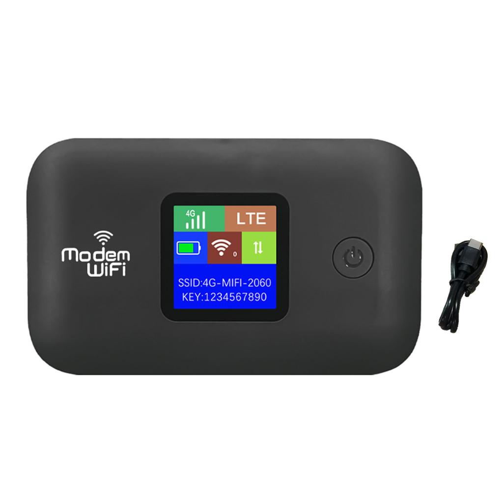 4G WiFi Mobile Hotspot Support 10 Connected Users 300Mbps Portable Wireless Router with SIM Card Slot Color Screen