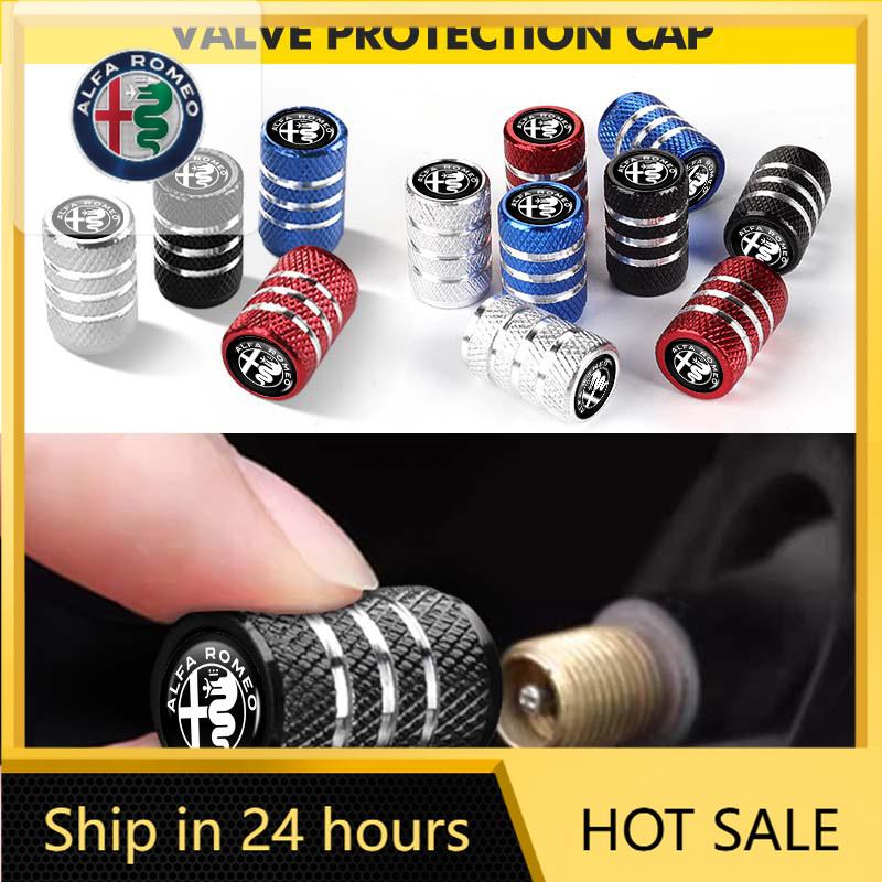 For Alfa Romeo 108 Car Sticker For Alfa Romeo 159 147 4Pcs Metal Car Tire Valve Stems Cap Dustproof Cover Accessories For Alfa Romeo 159 Giulietta