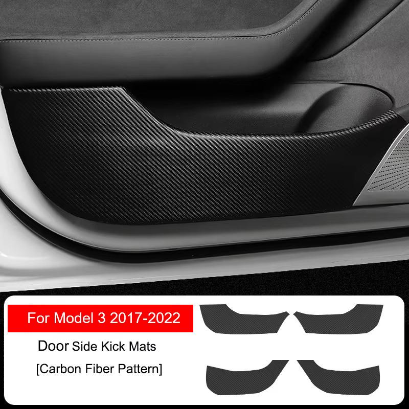 For Tesla Model 3/Y 2017-2025 Seat Side Door Anti Kick Mats Seat Side Protection Sticker Pads Scratch-resistant Cover Mats