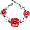 [R6069] - Designer Bracelet 'Lilipoupettes' (poppies) Red White Black - 25 Mm