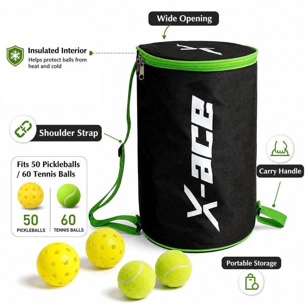 Oxford Cloth Tennis Ball Storage Bag Ball Bucket Bag Pickleball Tennis Training