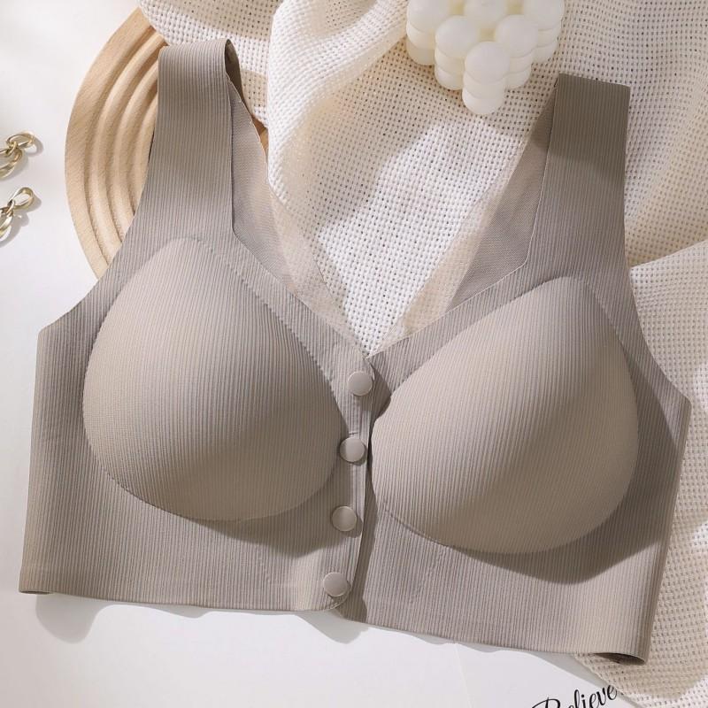 Womens Front Wireless Bra Thin Padded Push Up Backless Plus Size Mom Nursing