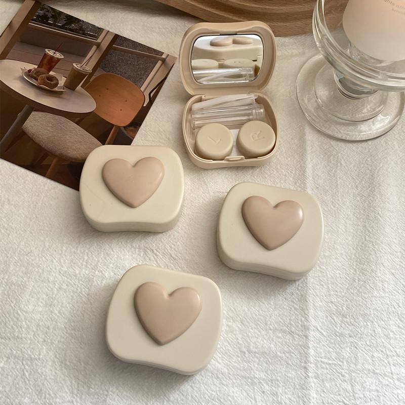 Конфетный одноцветный футляр для контактных линз, пластиковая цветная коробка для контактных линз, портативная коробка для хранения контактных линз, мини-коробка для ухода