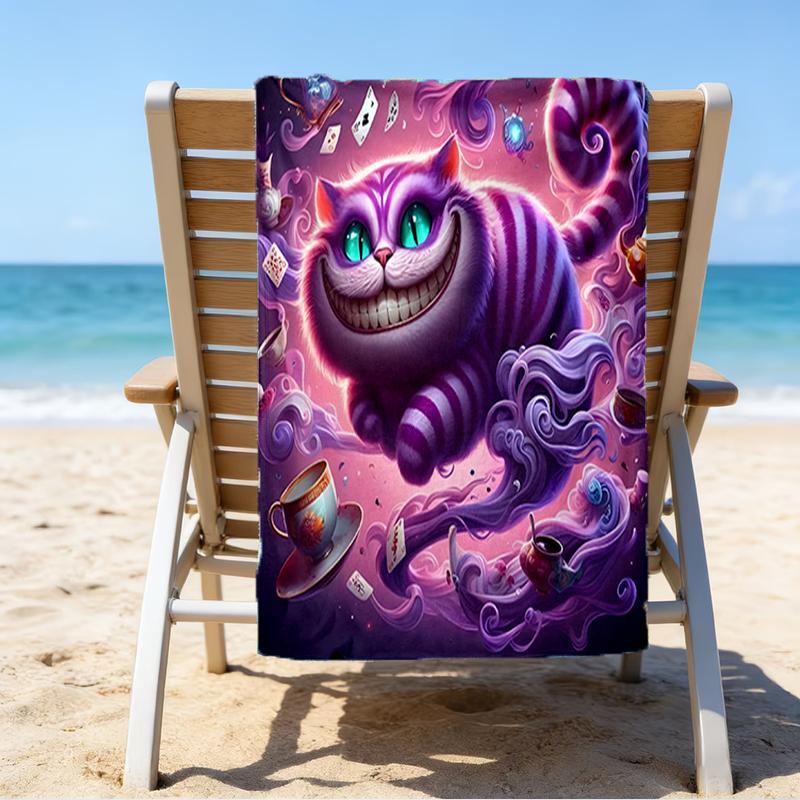 WonderlCat Fantasy Beach Towel - Soft, Absorbent Microfiber, Lightweight, Ideal for The Beach, Parties, Travel, Camping fan gifts