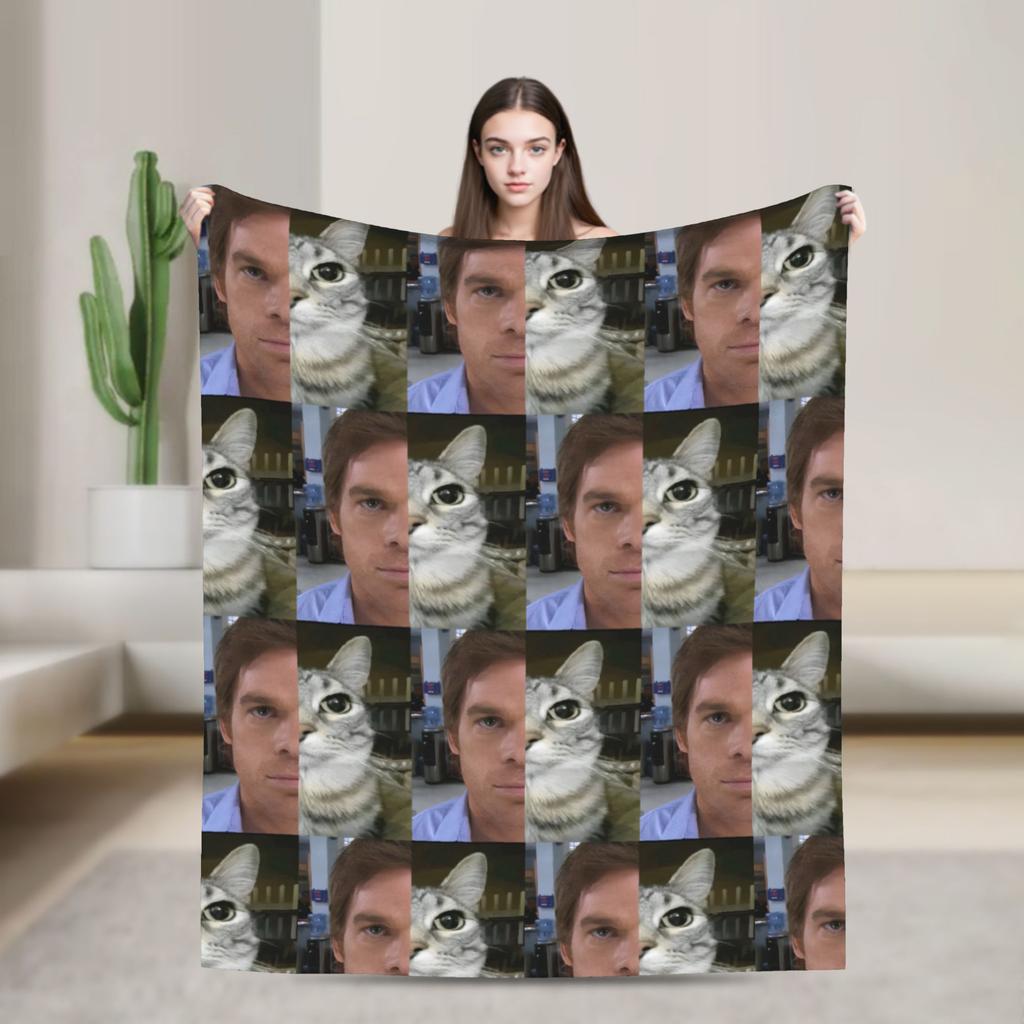 Dexter TV Show Movie Poster  Blanket Flannel Spring Autumn Morgan  Lightweight Thin Throw Blankets for Sofa Car Bedding Throws
