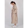 Women's Beige Belted Seasonal Trench Coat