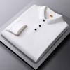 Spring and Autumn Men's Autumn Lapel Bottom Polo Shirt Solid Color Cotton