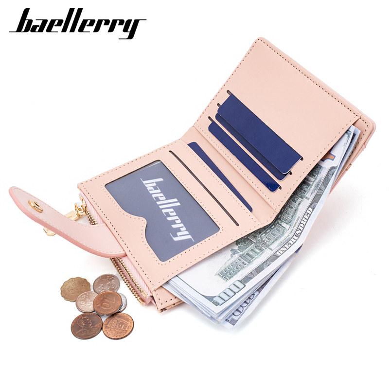 Baellerry Women Fashion Card Holder Cute Bear Print Mini Purse for Ladies Zipper Money Bags Coin Purses Wallets