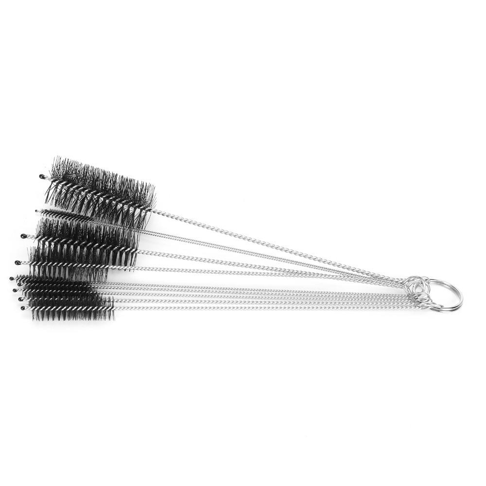 Stainless Steel Handle Cleaning Brush Set Nylon Brush Straw Cleaning Brush For Reusable Straws
