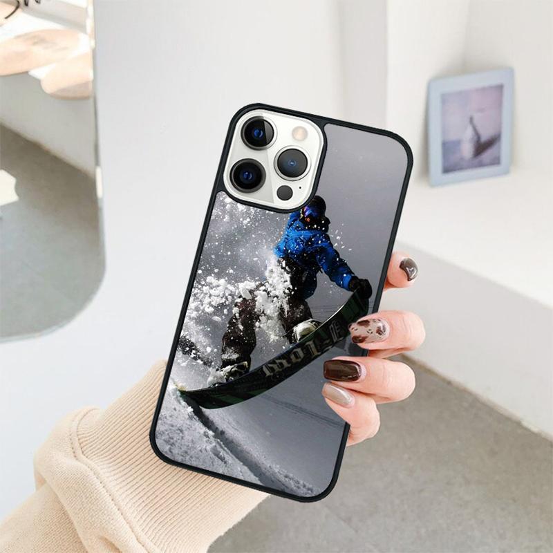 Чехол для телефона iPhone 17 Air 16 15 14 11 12 13 Pro MAX Plus с изображением катания на лыжах, снега, сноуборда, лыж coque Cover Shell