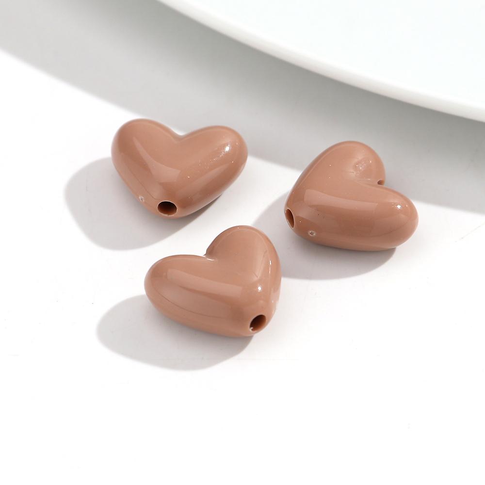 60pcs/lot 15mm Love Heart Shape Acrylic Beads Loose Spacer Beads For DIY Jewelry Making Necklace Pendant Bracelet Handmade