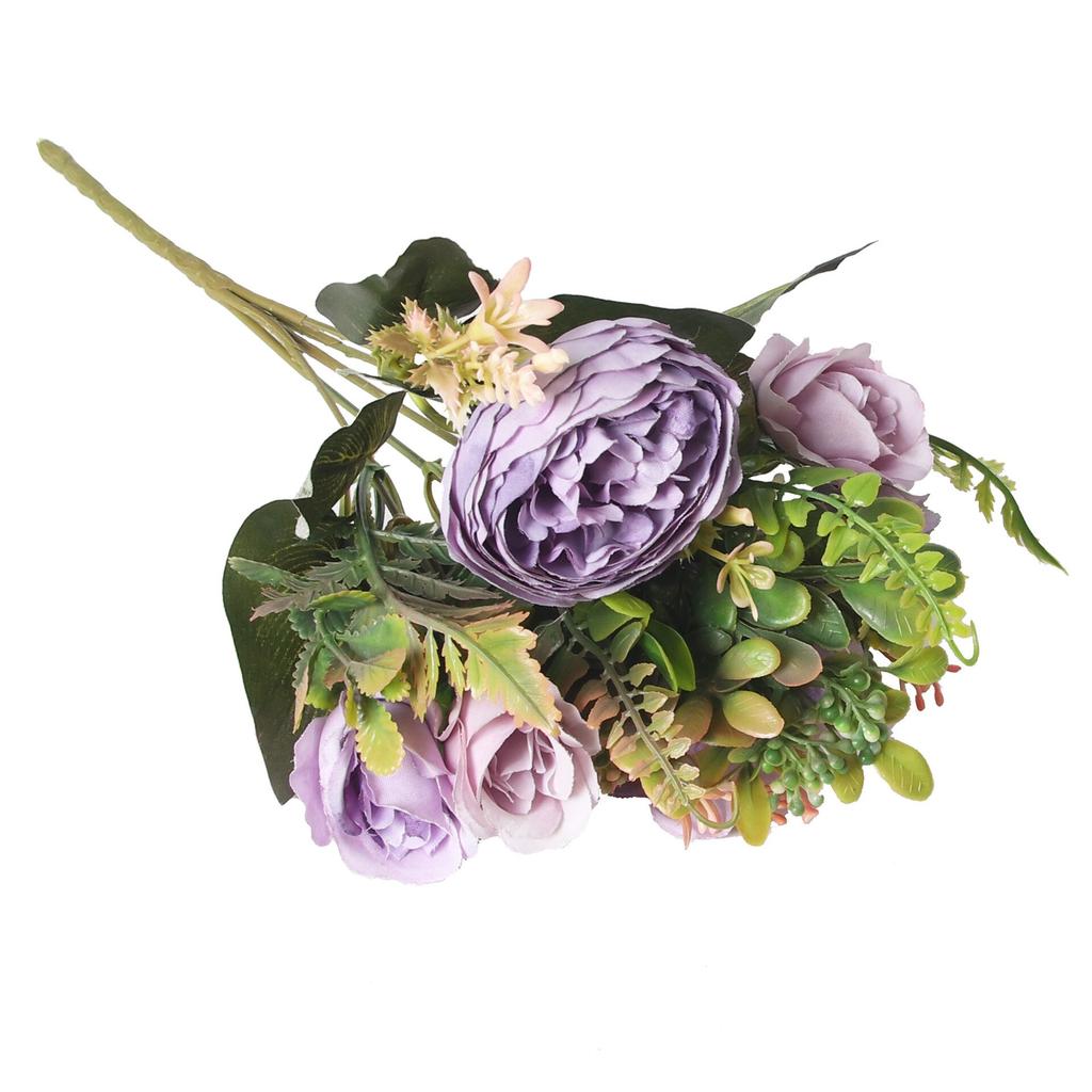 Retro Silk Red Artificial Rose Flowers DIY Autumn Wedding Home Decoration Fake Peony Hydrangea Bride Bouquet