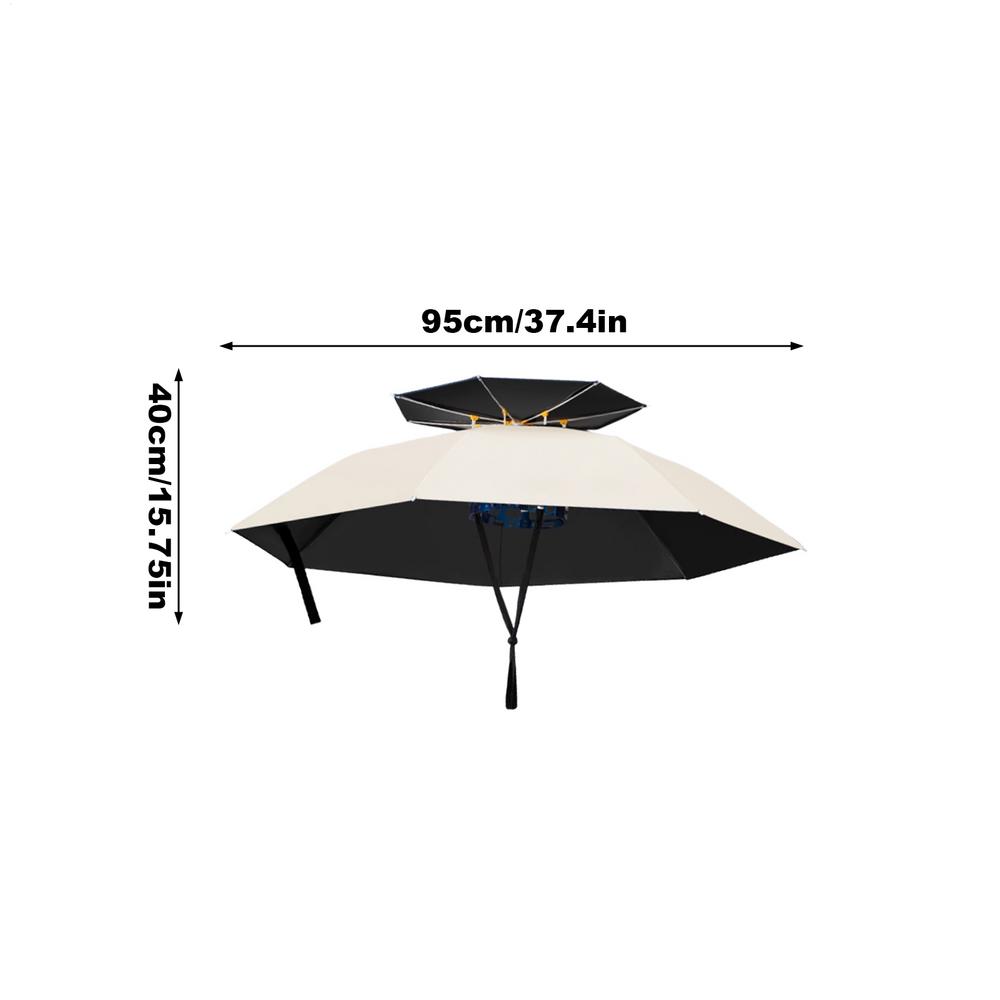 Portable Rain Umbrella Hat Foldable Outdoor Fishing Sunshade Waterproof Camping Headwear  for Hiking Beach Gardening