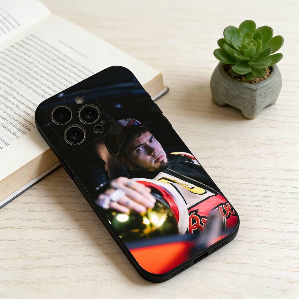 A-Anuel AA Rapper Phone Case For iPhone 17,16,15,14,13,12,11 Plus,Pro Max,XS,Soft Silicone Black Cover