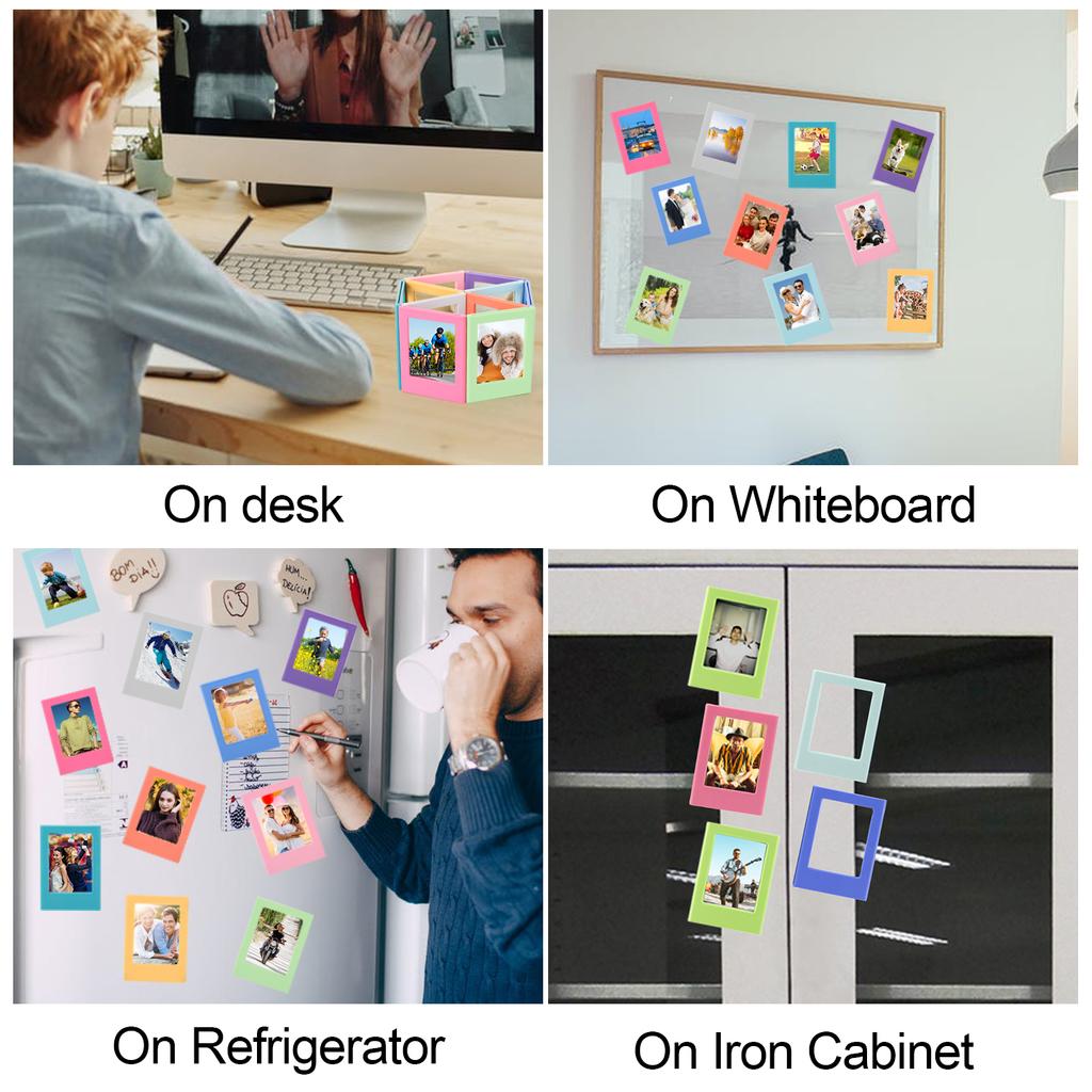 Magnetic Picture Frame Plastic Photo Holder for Fridge Refrigerator Magnets for Polaroid Photos