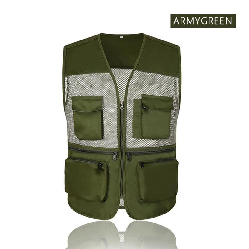 Outdoor Fishing Vest Fish Vest Quick Dry Hunting Vest Fishing Travel Vest Breathable Multi-Pocket Mesh Jackets