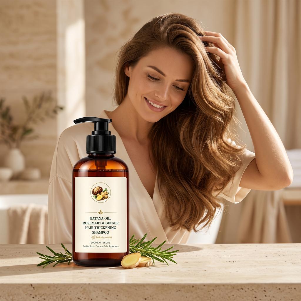 Batana Oil Shampoo Gentle ingredients clean the scalp, creating dense, fluffy foam for voluminous and strong hair