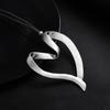 Новая полая матовая подвеска из сплава в виде сердца любви, женская длинная цепочка-свитер на кожаном шнурке с неровным персиковым сердцем