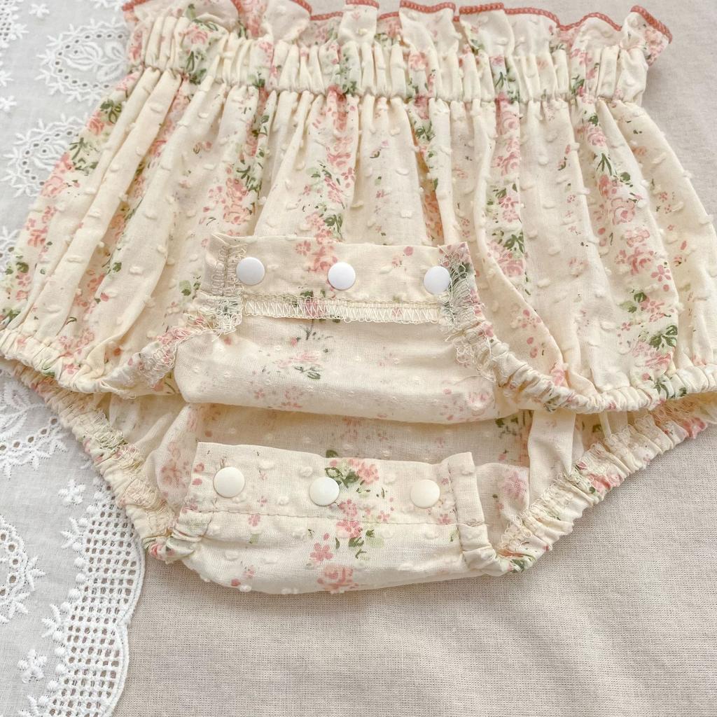 Baby Girl Set New Western-style Jacquard Floral Doll Top, Bread Pants Two-piece Set Baby Clothes