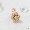 14K Gold Needle Green Cubic Flower Rose Gold Piercing (S8538976)