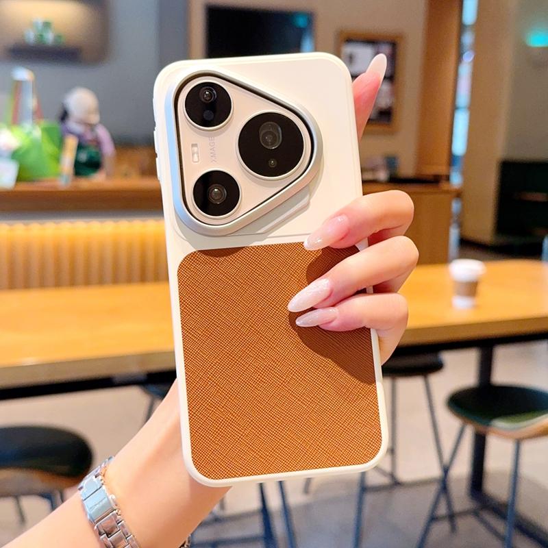 Square Back Premium Leather Phone Case For Huawei Pura 90 Pro Max/Pura 90 Pro Raised Lens to Protect the Camera Back Cover