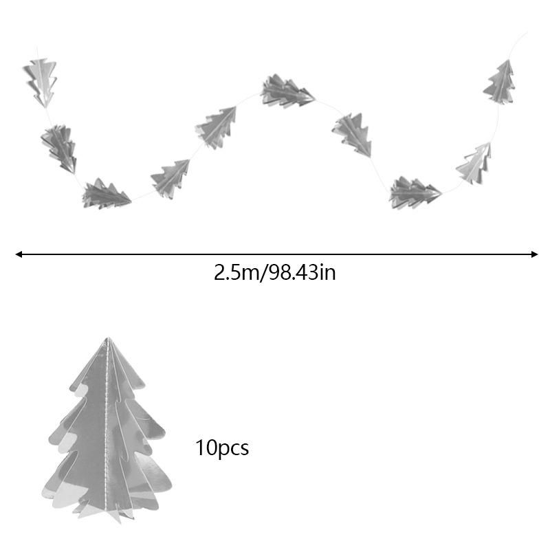 Зеленый цветочный венок в форме дерева Рождественская бумажная гирлянда Подвесная бумажная веревка Подвеска на рождественскую елку
