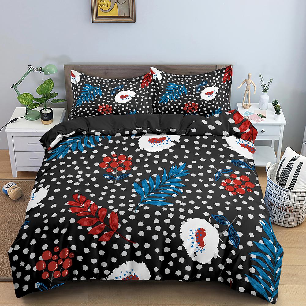 Art Pattern Bedding Set Watercolour Design Colourful Comforter Cover With Pillowcase King Queen Size For Kids Teens Bedding Set