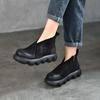 Retro Thick Soled Short Boots Genuine Leather Round Toe Ankle Boots Versatile Women's Shoes