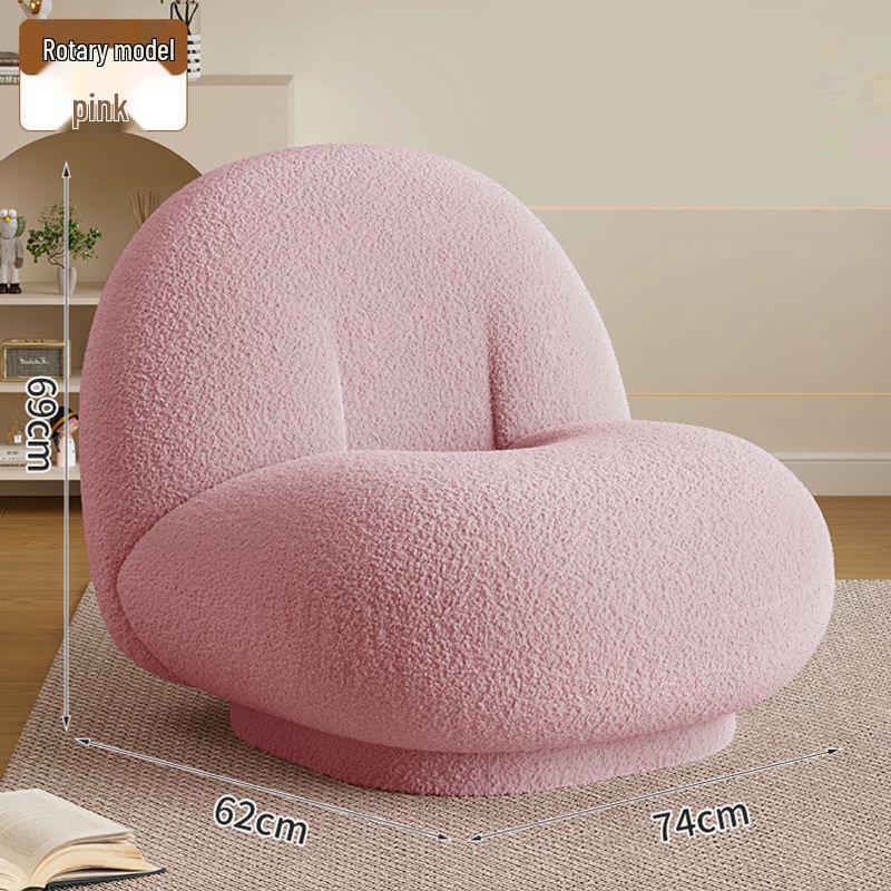 Rotatable Lambswool Leisure Chair - Home Cloud Lazy Sofa for Living Room and Balcony