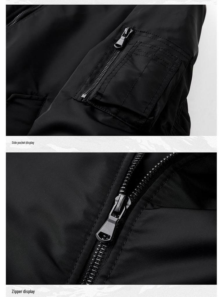 Унисекс Douyin MA-1 Pilot Jacket с хлопком, утолщенный бейсбольный воротник