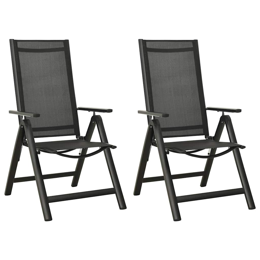 vidaXL Klappstühle, 2 Stück, Textilene und Aluminium, Schwarz