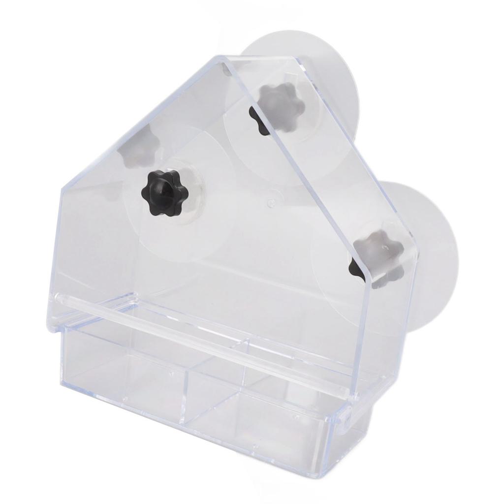 Кормушка для птиц на окно, съемный лоток, прозрачная, прочная, легкая, с 3 крепкими