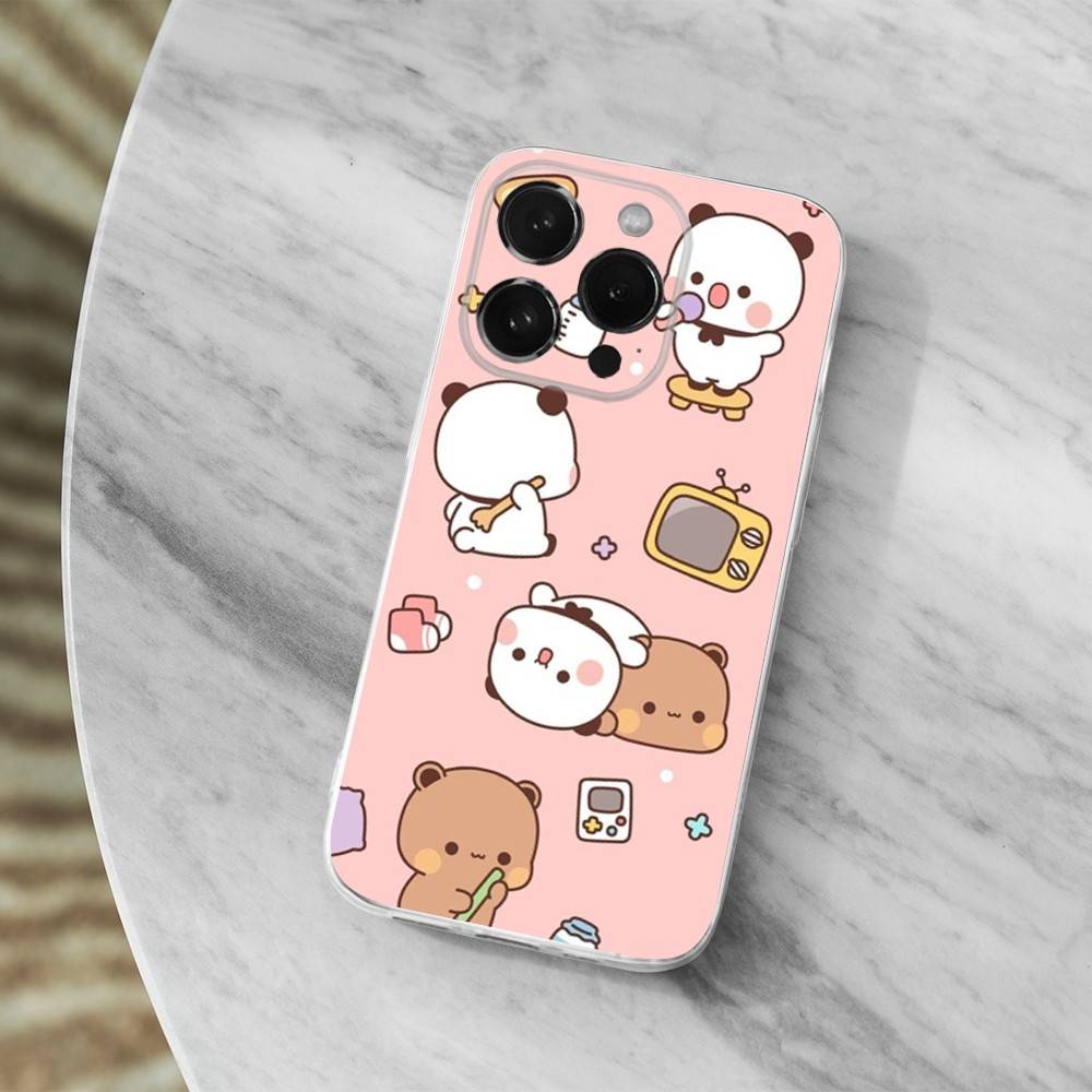 Милый Мультяшный Чехол B-BuBu D-DuDu для iPhone 16,15,14,13,12,11 Pro,Max,Plus,X,XS,XR,SE,Mini Прозрачный Мягкий Чехол