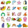 50 Cute Animal Series Stickers, Children'S Educational Cartoons Simplified Wind Small Animal Stickers Luggage