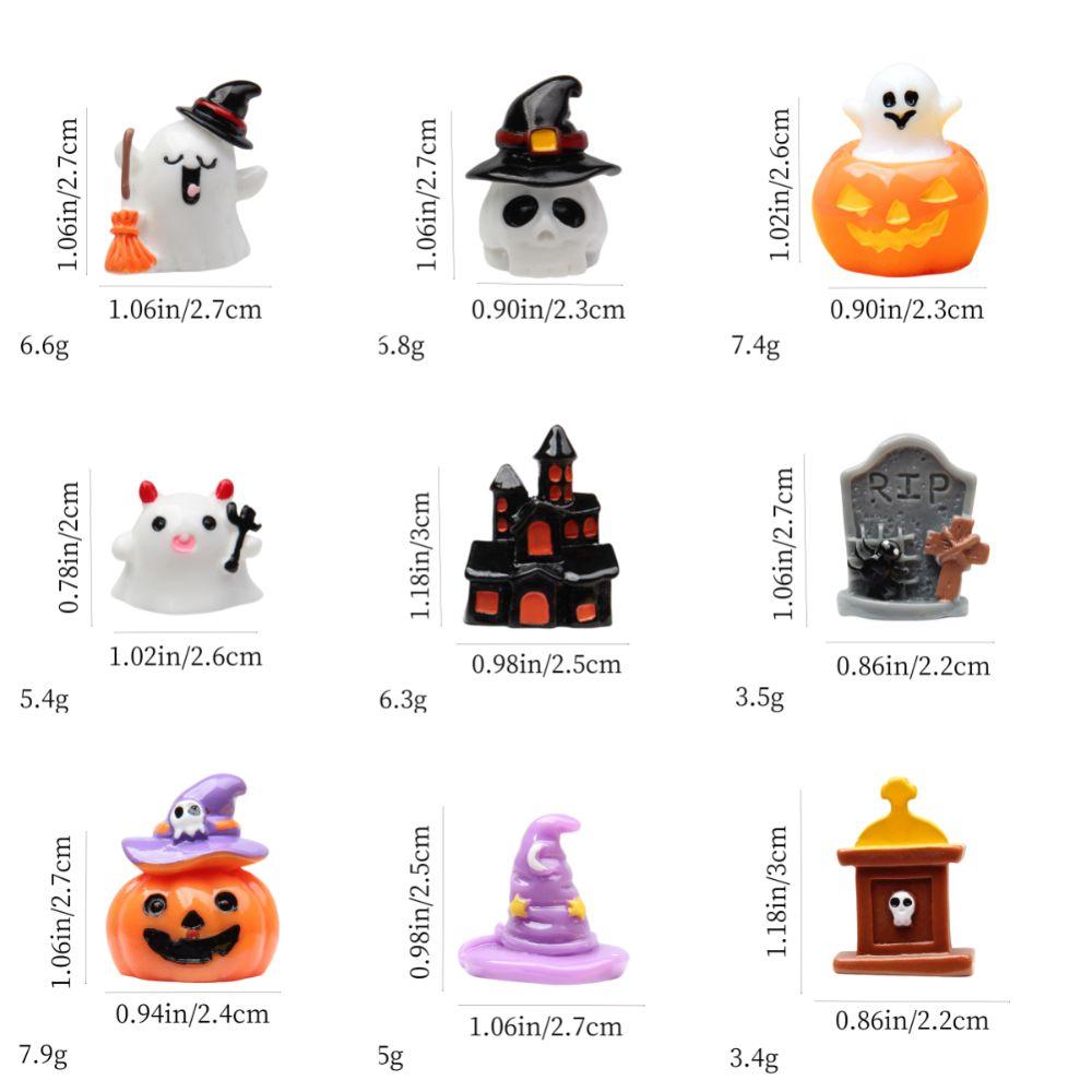 10pcs Resin Craft Miniature Figurines Halloween Desktop Ornament Micro Landscape Home Decoration