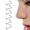 6 Pcs Nose Studs Stainless Steel Smooth L Shaped Piercing High Polish Punk Style Party Club Women Men Nose Jewelry Nose Pins