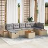 VidaXL 8-piece Garden Sofa Set with Beige Cushions Poly Rattan 3359647