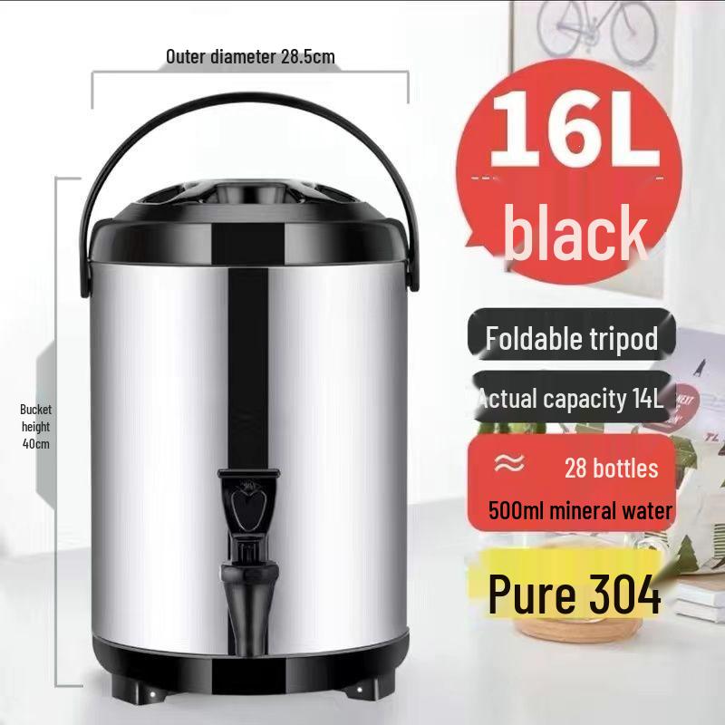 304 Stainless Steel Milk Tea Bucket - Large Capacity for Hot/Cold Preservation and Soy Milk