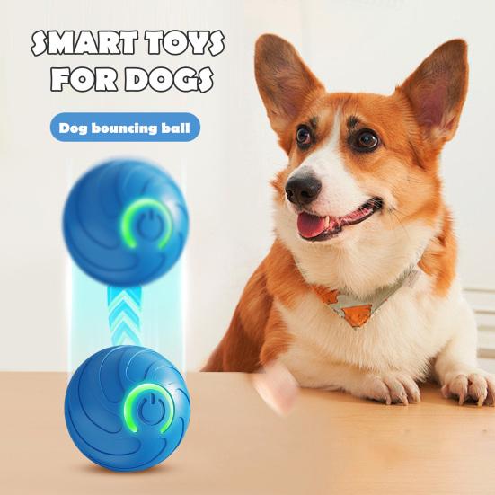 Катающийся мяч для домашних животных со светодиодной подсветкой, снятие скуки и стресса, умный интерактивный прыгающий мяч для кошек и собак, перезаряжаемый через USB, электрический автоматический движущийся трясущийся мяч