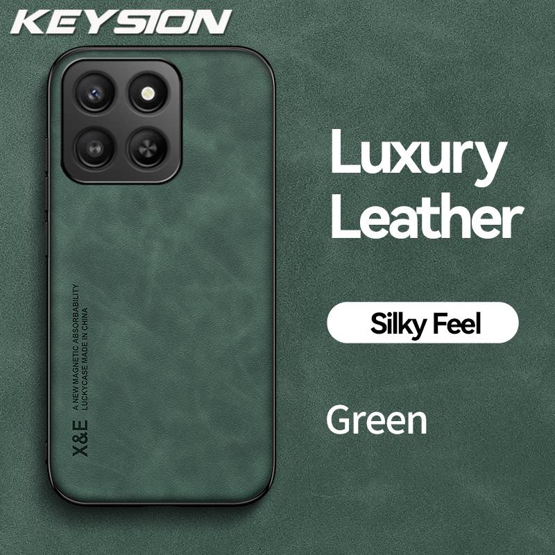 KEYSION Роскошный ретро чехол из ПУ кожи для HONOR 400 Smart 5G Мягкий силиконовый+ПК Противоударная задняя крышка для телефона для Huawei Honor X7d 5G