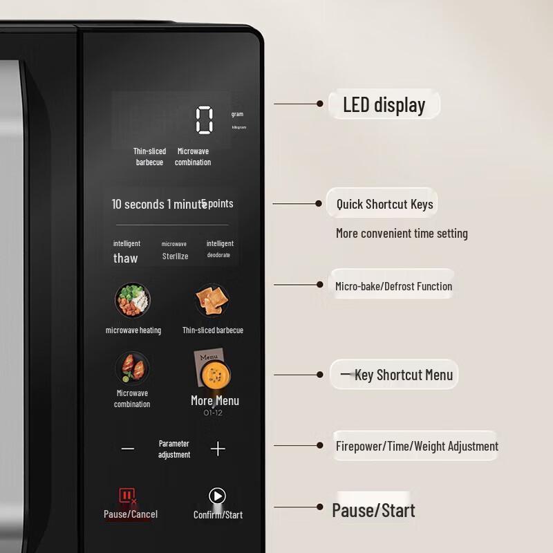 Midea Инверторная микроволновая печь с грилем, 23 л, плоское дно, штепсель CN (адаптер в комплекте)