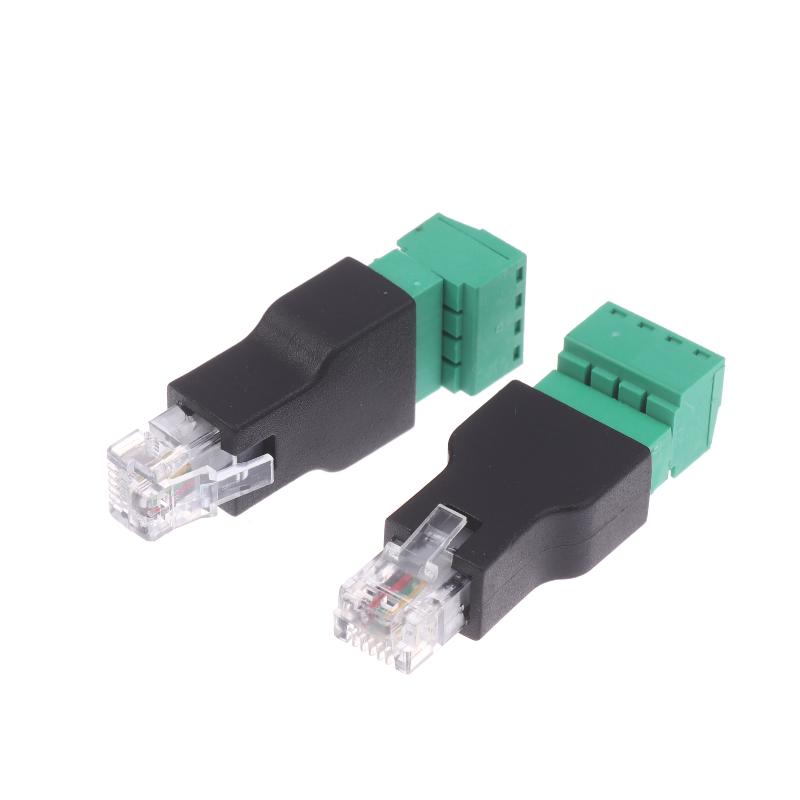 1/2 шт. 6P4C Штекер на 4-контактный винтовой клеммный преобразователь RJ11 Ethernet-разъем для телефонного приемника Удлинительный кабель-адаптер