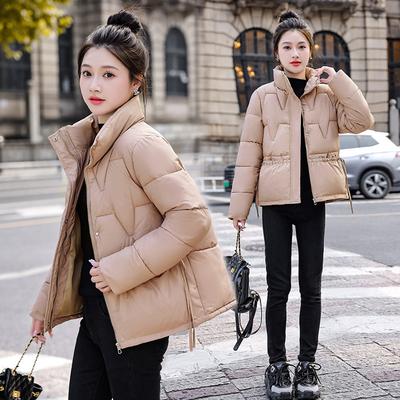 Новый продукт модный повседневный воротник-стойка свободного кроя пуховик из хлопка ромбовидный дизайн короткая хлопковая куртка с темпераментом короткое пальто