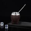 Stainless Steel Double-layer Mate Cup With Straw Texture Eggshell Cup Perfect For Yerba Mate Tea Drinking Yerba Mate Cup New