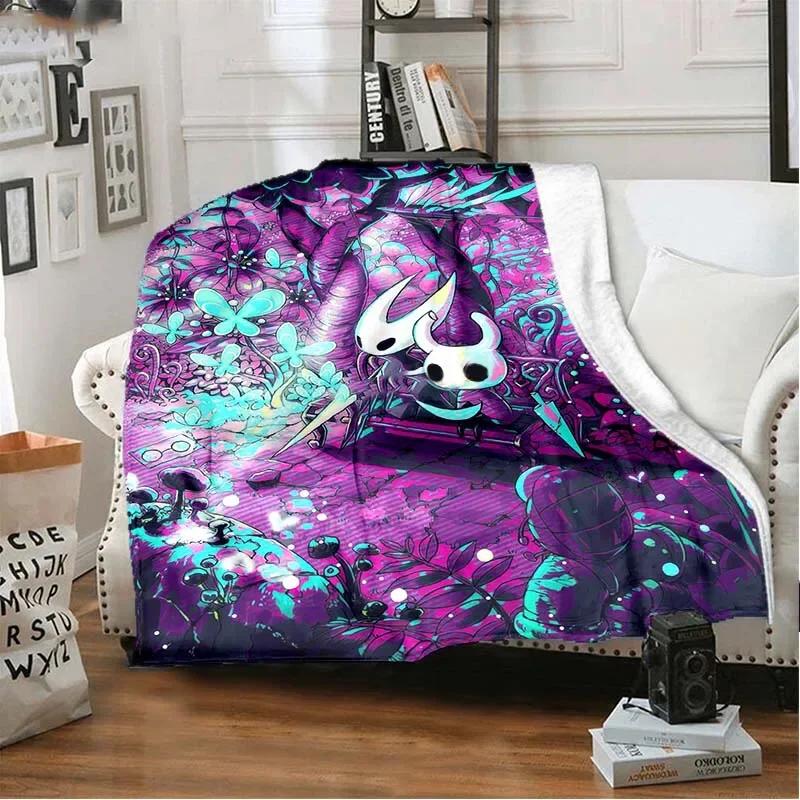 3D Print Hollow Knight Blanket Soft Sofa Cover Throw Game Blanket Fleece Tapestry Lightweight Warm Bed Blanket for Bedroom Couch