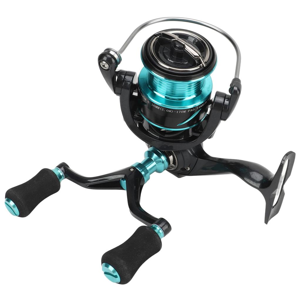 Рыболовная спиннинговая катушка Высокое отношение вращения Кнопка разгрузки большого диаметра Двойная катушка, (Рука DH3000)